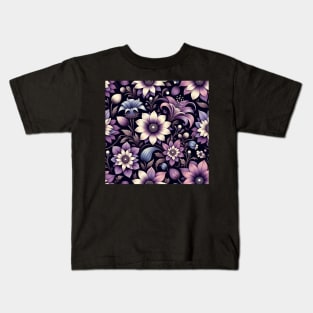 Purple Flowers Kids T-Shirt